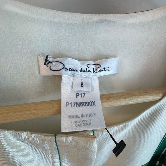 🌿 Oscar de la Renta Green & Navy Stripe Fit‑and‑Flare Dress – EUC 🌿 - Picture 4 of 5